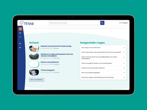 Trivia Intranet - Homepage scrolled - Google Pixel Tablet