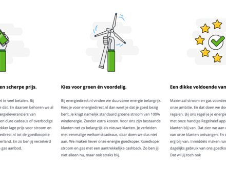 energiedirect.nl: Voordelen met social proof gecombineerd.
