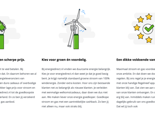 energiedirect.nl: Voordelen met social proof gecombineerd.