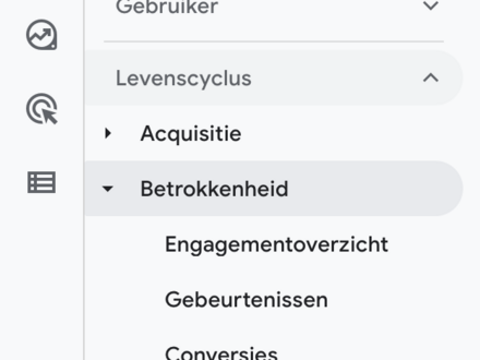 paginaweergaven menu