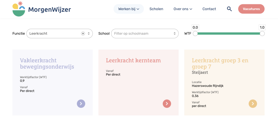 Vacatureoverzicht bij morgenwijzer.nl